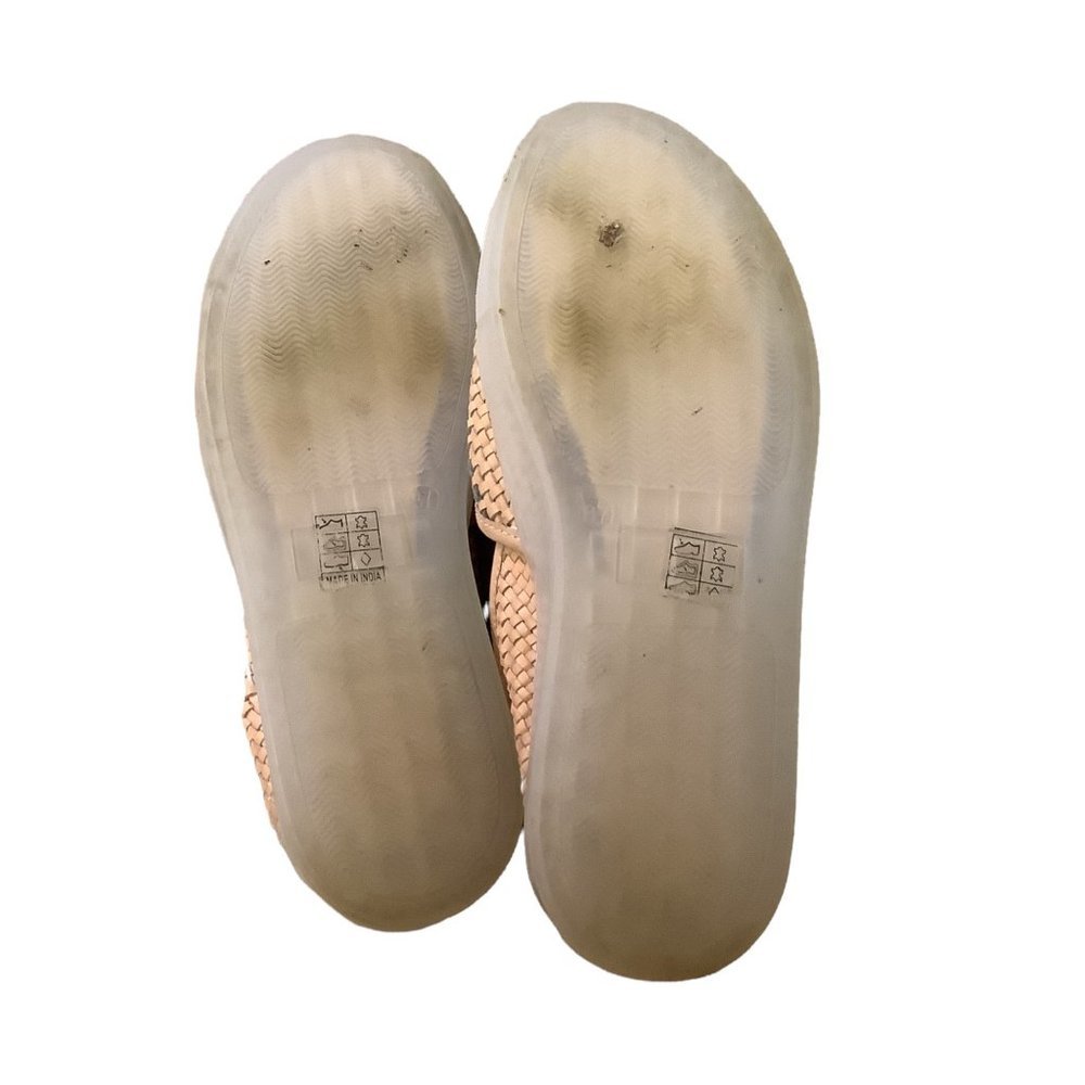 FREE PEOPLE Women's Pink & Gray Braided Leather Slip-On Comfort Shoe-Size 7 - Picture 8 of 11